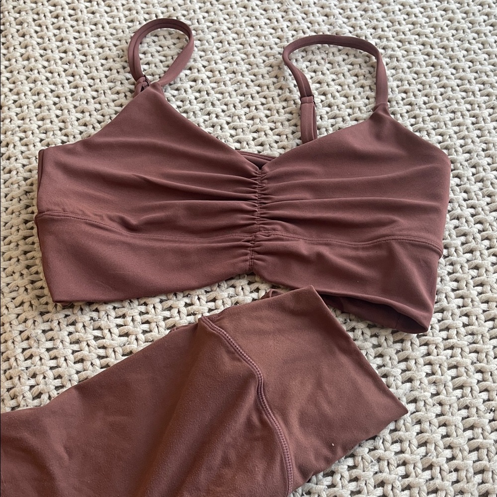PARAGON Women's Brown Activewear Set original sculptseam sienna Bra leggings set